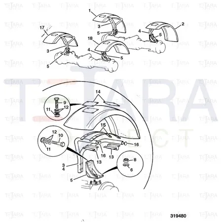 JCB Part No.# 331/34243, FENDER - RH REAR - JCB Spare Parts
