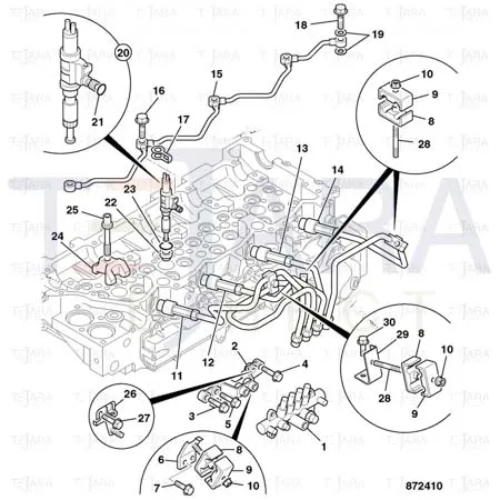 JCB Part No.# 02/802257, Pipe fuel inject - JCB Spare Parts