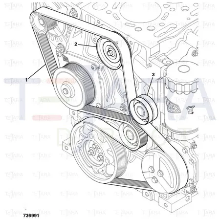 JCB Part No.# 320/08564, SS.P.N320/08923 IDLER PULLEY(new 08923) - JCB Spare Parts