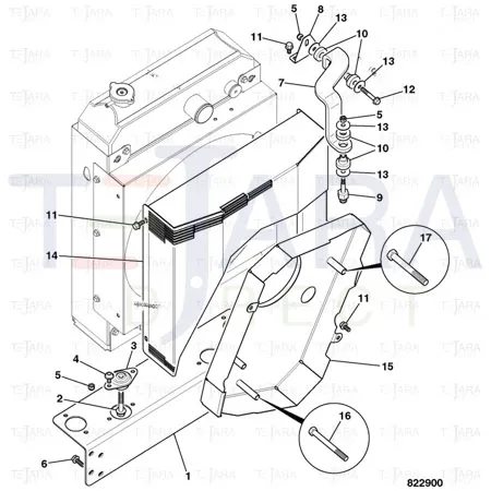 JCB Part No.# 826/11284, SCREW, M8 x 16 - BUTTON HEAD - JCB Spare Parts