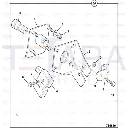 JCB Part No.# 826/10101, LOCK BARREL ASSY - JCB Spare Parts