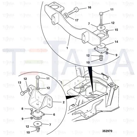 JCB Part No.# 274/00233, MOUNTING RESILIENT - JCB Spare Parts