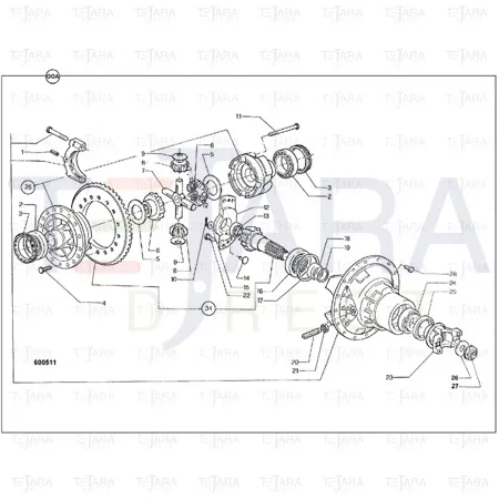 JCB Part No.# 10/300206, GEAR C/WHEEL & PIN - JCB Spare Parts