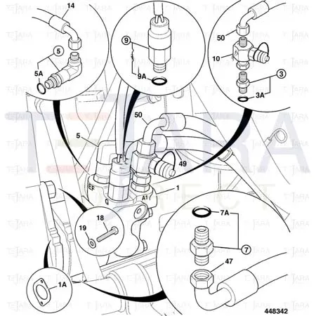JCB Part No.# 332/V4173, PRESSURE SW. LOW BRAKE PRESS - JCB Spare Parts