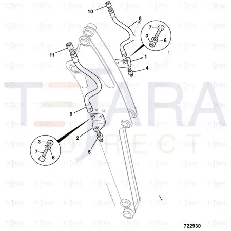 JCB Part No.# 613/07100, HOSE 1/2BSP 680mm - JCB Spare Parts