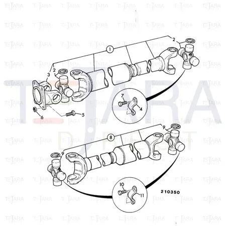 JCB Part No.# 914/60080, Kit-spider pump drive shaft 81.8mm x 27. - JCB Spare Parts