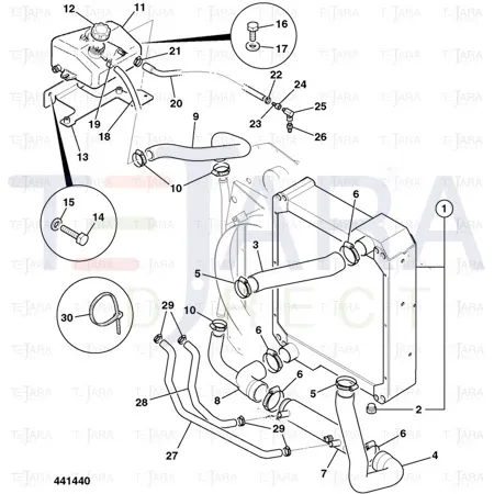 JCB Part No.# 834/10640, TOP HOSE - JCB Spare Parts