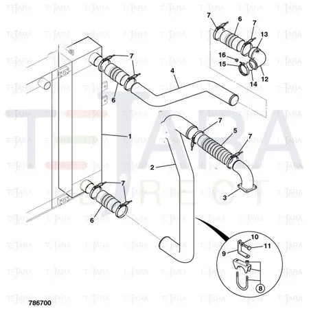 JCB Part No.# 830/12754, WA CAC PIPE ADAPTOR - JCB Spare Parts