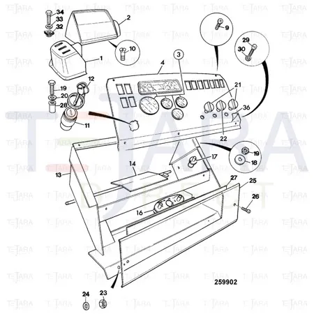 JCB Part No.# 123/06618, COVER INTRUMENT PA - JCB Spare Parts