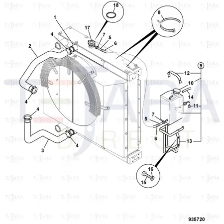 JCB Part No.# 834/11364, HOSE, RADIATOR BOTTOM - JCB Spare Parts