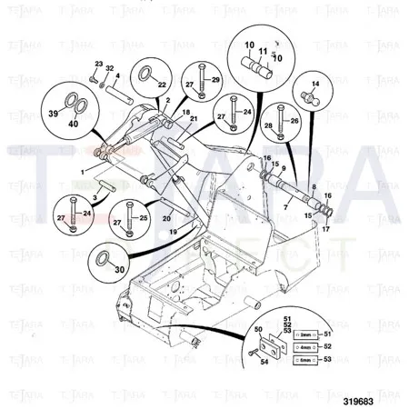 JCB Part No.# 811/10119, PIVOT PIN - JCB Spare Parts