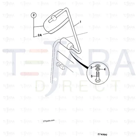 JCB Part No.# 123/04970, SS.P.N334/E0829 (W) (P) (S) EXTERIOR MIR - JCB Spare Parts