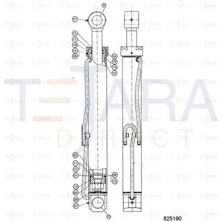 JCB Part No.# 550/42842, SEAL KIT LIFT CYL - JCB Spare Parts