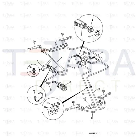 JCB Part No.# 612/23600, Hose - JCB Spare Parts