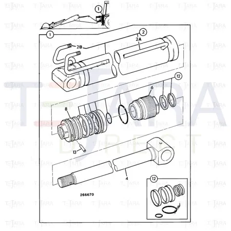 JCB Part No.# 332/D4842, SERV ASSY ENDCAP 70X40(hallite 332/D133 - JCB Spare Parts