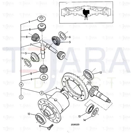 JCB Part No.# 450/16900, ASSY - DIFF. PINION/GEAR - JCB Spare Parts