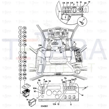 JCB Part No.# 701/58709, (W) (P) SWITCH DECAL CARR/CLAMP - JCB Spare Parts