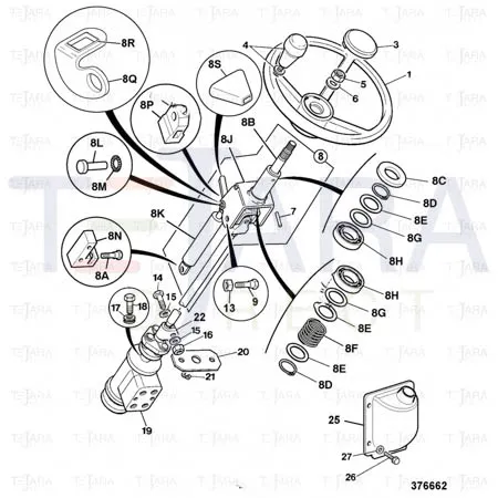 JCB Part No.# 331/26480, (P) STEER COLUMN SHROUD - JCB Spare Parts