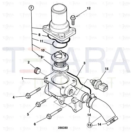 JCB Part No.# 02/202484, HOUSING THERMO - JCB Spare Parts
