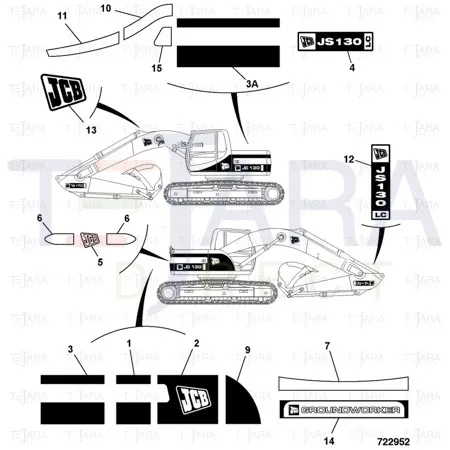JCB Part No.# 817/17441, DECAL COUNTERWEIGHT - JCB Spare Parts