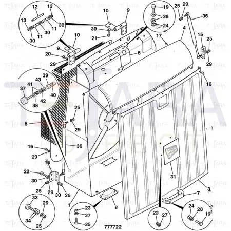 JCB Part No.# 331/48759, 446/456 REAR GRILL STRUT - JCB Spare Parts