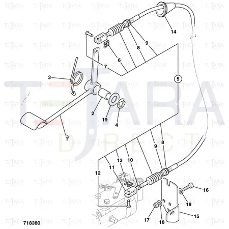 JCB Part No.# 910/60166, ACCELERATOR CABLE ABI - JCB Spare Parts