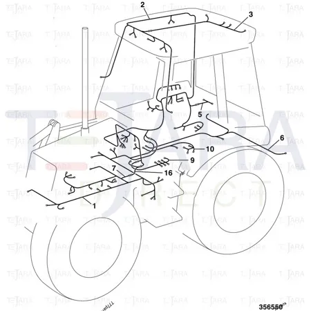 JCB Part No.# 721/10939, HARNESS GEARBOX P/S - JCB Spare Parts