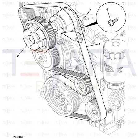 JCB Part No.# 320/08599, BELT FRONT K 1855 AR3 - JCB Spare Parts