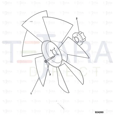 JCB Part No.# 320/04594, FAN, 22" PUSHER - JCB Spare Parts
