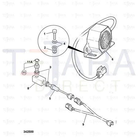JCB Part No.# 701/80352, PRESSURE SWITCH 7 BAR N/O (565572) - JCB Spare Parts