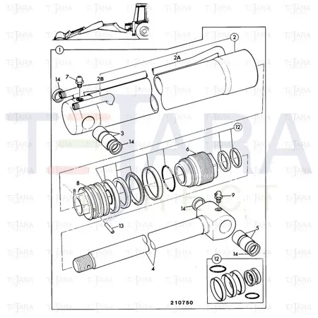 JCB Part No.# 590/40317, WA Piston Rod 60x1071.5 - JCB Spare Parts