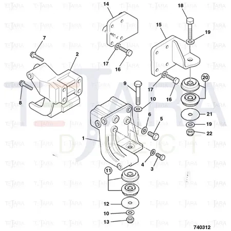 JCB Part No.# 1315/3722D, (W) (P) BOLT M16 x 120 G8.8 (P564) - JCB Spare Parts