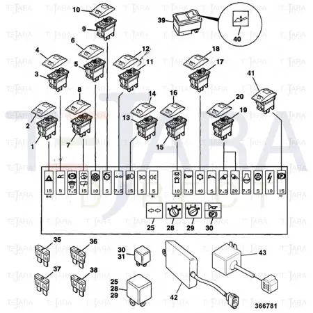 JCB Part No.# 701/60051, PARKBRAKE SWITCH - JCB Spare Parts