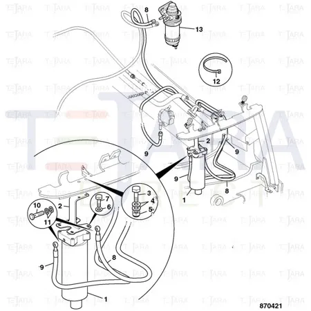 JCB Part No.# 649/52123, HOSE DIESEL 2219MM - JCB Spare Parts