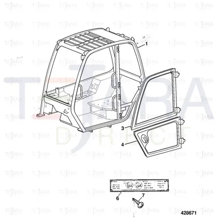 JCB Part No.# 331/49257, (W) (P) (P) (Pre P) ABI P68 CAB STD (Re - JCB Spare Parts