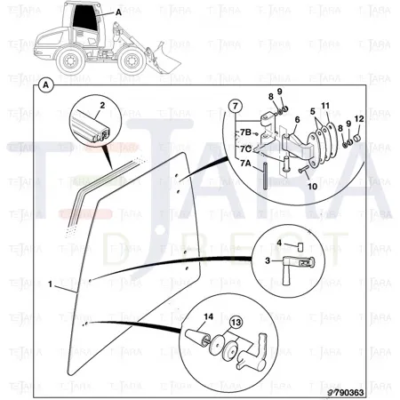 JCB Part No.# 331/34878, WINDOW STOP - JCB Spare Parts