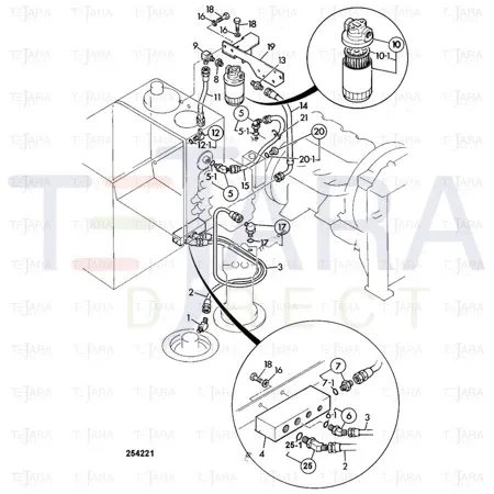 JCB Part No.# KNJ2143, HOSE HYD (L=800) - JCB Spare Parts