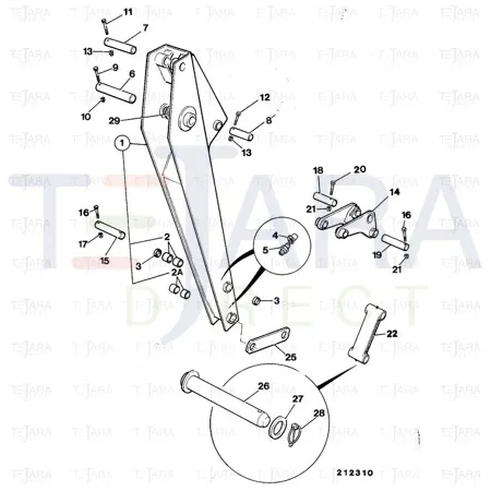JCB Part No.# 811/50375, P/PIN 44.92/44.82*260 COATED (332/D0739) - JCB Spare Parts