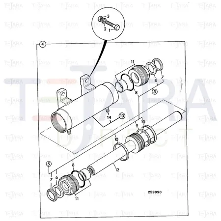 JCB Part No.# 991/00156, SERVICE SEAL KIT  75*45 - JCB Spare Parts