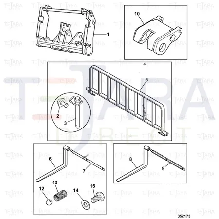 JCB Part No.# 331/21350, FORK WA S/SHIFT 1200 LONG - JCB Spare Parts