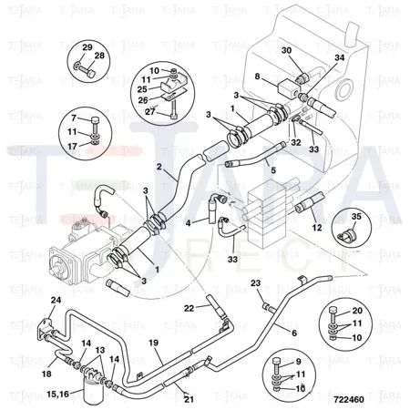 JCB Part No.# 614/20300, JCB-HOSE 5/8" BSP 500 MM - JCB Spare Parts
