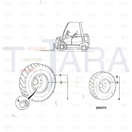 JCB Part No.# 42/925116, Tyre 6.50-10x10PR - JCB Spare Parts