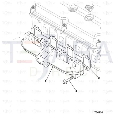 JCB Part No.# 320/06020, EXHAUST MANIFOLD M/CNG.NA - JCB Spare Parts