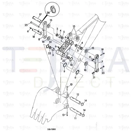 JCB Part No.# JRV0071, PIN ATT - JCB Spare Parts