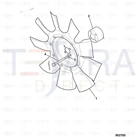 JCB Part No.# 30/926965, Fan puller 650mm - JCB Spare Parts