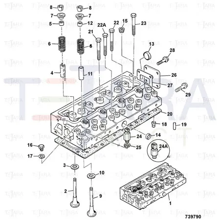 JCB Part No.# 02/202190, HEAD CYLINDER ASSEY - JCB Spare Parts