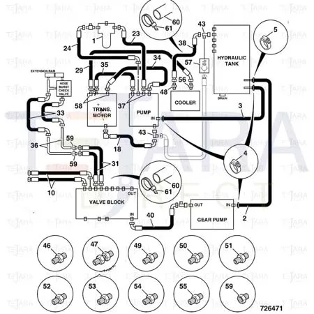 JCB Part No.# 614/80055, HOSE -10 BSP HP 550 mm B - JCB Spare Parts