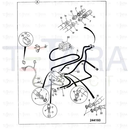 JCB Part No.# 614/25100, HOSE 5/8BSP 670mm - JCB Spare Parts