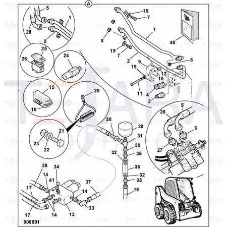 JCB Part No.# 614/80023, HOSE 5/8BSP 4260mm - JCB Spare Parts