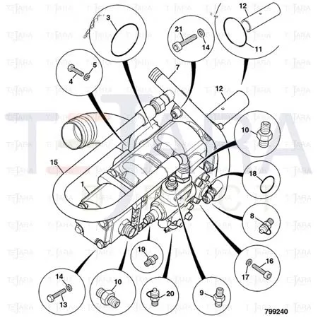 JCB Part No.# 335/09581, WA OUTLET PIPE - JCB Spare Parts